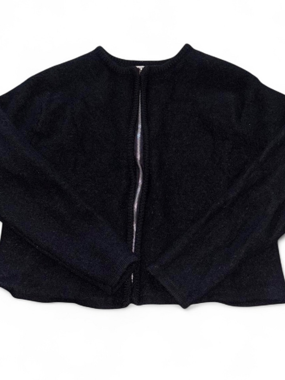 Merona Vintage Black Wool Zip Cardigan